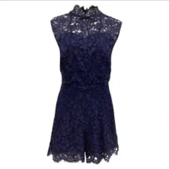 knee length dresses for ladies Can’t Miss This Blue Multi Floral Embroidered Lace Mini Dress main image 1
